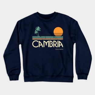 Cambria California Sunset and Palm Trees Crewneck Sweatshirt